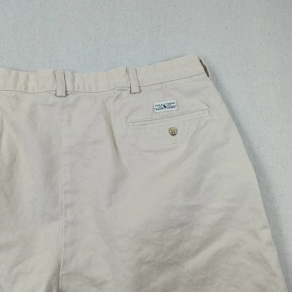 Vintage Polo Ralph Lauren Shorts Mens 38 Khaki‎ Pleated Tyler Preppy Casual